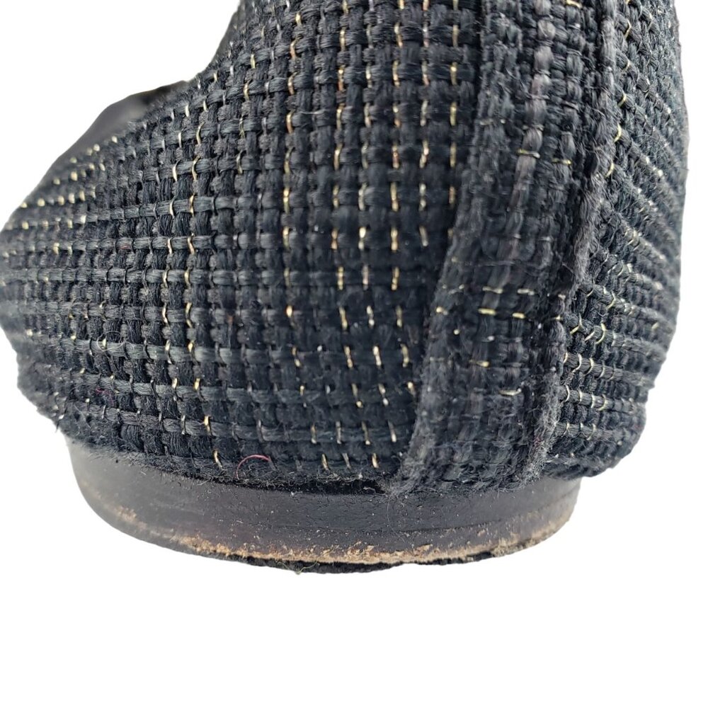 Tory Burch Caroline Arabia Black Elastic Flats 10M, Flaws - Picture 7 of 13